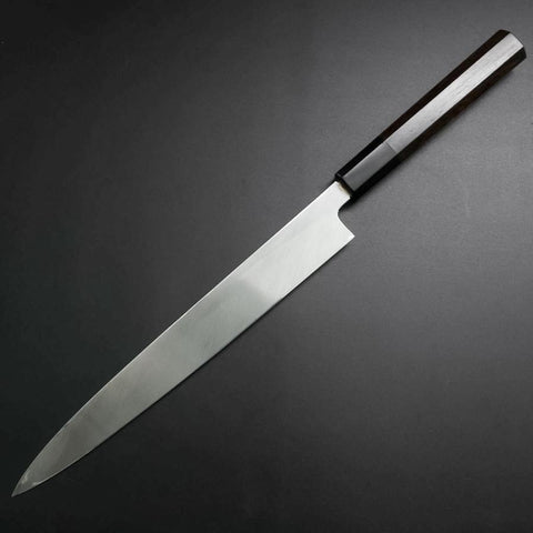 Yanagiba White Steel #2 Kasumi Silber Drache Büffelhorn und Ebenholz Griff 240mm-[Musashi]-[Japan-Küchenmesser]