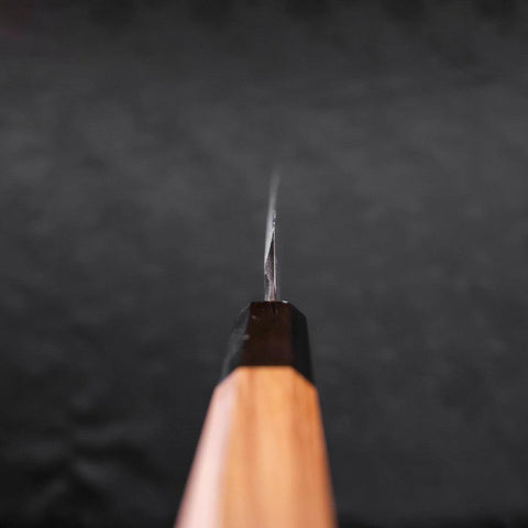 Yanagiba White Steel #2 Kurouchi Büffelhorn und Teakholz Griff 225mm-[Musashi]-[Japan-Küchenmesser]