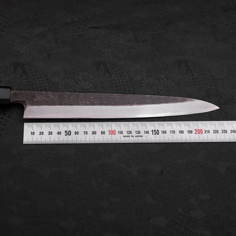 Yanagiba White Steel #2 Kurouchi Büffelhorn und Teakholz Griff 225mm-[Musashi]-[Japan-Küchenmesser]