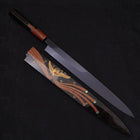 Yanagiba White Steel #2 Schwarzes Kagami Finish Mond-Fuji Sui-Honyaki Urushi Griff mit Urushi Scheide 330mm-[Musashi]-[Japan-Küchenmesser]