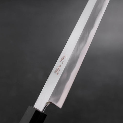 Yanagiba White Steel #1 Kagami Büffelhorn und Walnuss Griff 300mm-[Musashi]-[Japan-Küchenmesser]