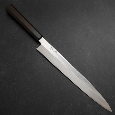 Yanagiba White steel #2 Honyaki Büffelhorn und Ebenholz Griff 270mm-[Musashi]-[Japan-Küchenmesser]